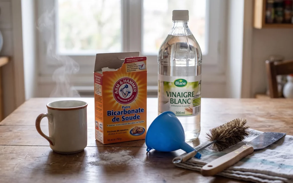 déboucher baignoire et douche bicarbonate vinaigre